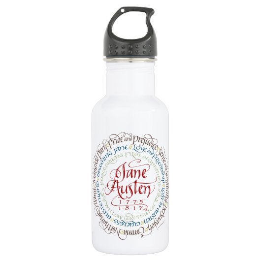 BPA Free Water Bottle - Jane Austen Period Dramas Waterfles (Voorkant)
