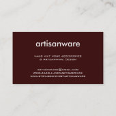 bpc Artisanware Business/Profile Card Visitekaartje (Achterkant)