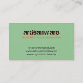 bpc Artisanware Design Business/Profile Card Visitekaartje (Achterkant)