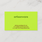bpc Artisanware Knit Business/Profile Card Visitekaartje (Achterkant)