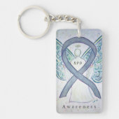 BPD Angel Grey Awareness Ribbon Sleutelhanger (Voorkant)