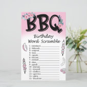 BQ Birthday Word Scramble Game (Staand voorkant)