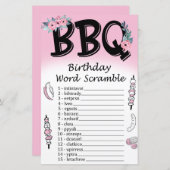BQ Birthday Word Scramble Game (Voorkant / Achterkant)