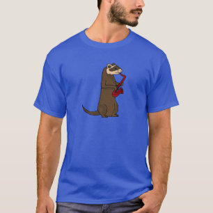 BQ - Funky Ferret die de saxofone speelt T-shirt