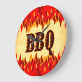 BQ schoppen met rode lames wandklok (Hoek)