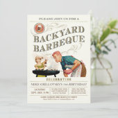 BQ-uitnodigingen achtertuin |  Klassiek V.1 Kaart (Staand voorkant)