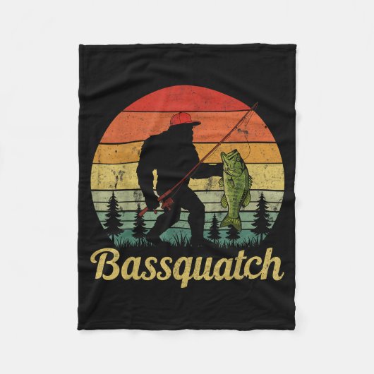Bquatch B Fishing Humor Bigfoot Ufo Sasquatch Fleece Deken (Voorkant)