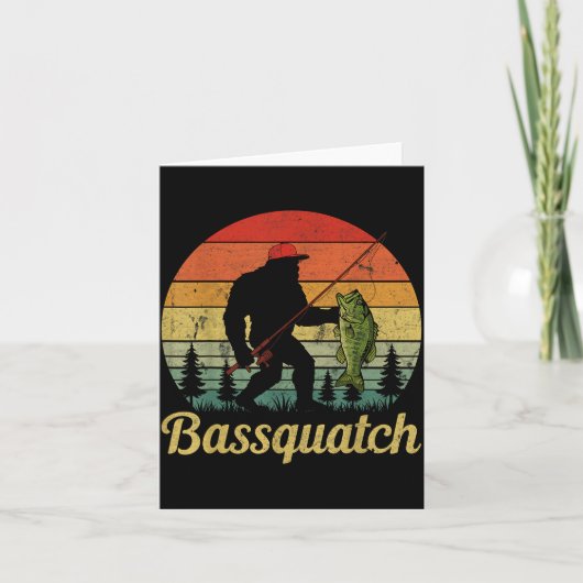 Bquatch B Fishing Humor Bigfoot Ufo Sasquatch Kaart (Voorkant)