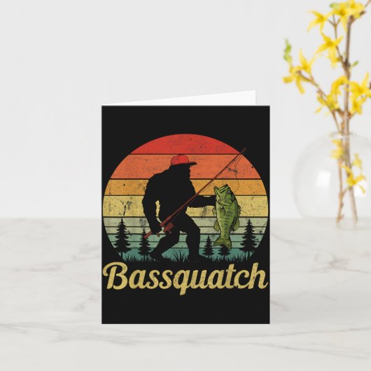 Bquatch B Fishing Humor Bigfoot Ufo Sasquatch  Kaart (Gele Bloem)
