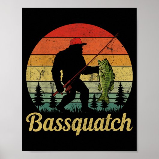 Bquatch B Fishing Humor Bigfoot Ufo Sasquatch Poster (Voorkant)