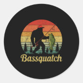 Bquatch B Fishing Humor Bigfoot Ufo Sasquatch  Ronde Sticker (Voorkant)