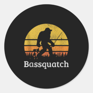Bquatch Grappige B Vissen Sasquatch Bigfoot Vintag Ronde Sticker