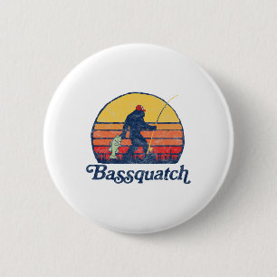 Bquatch! Grappige Bigfoot Vissen Outdoor Retro 1 Ronde Button 5,7 Cm
