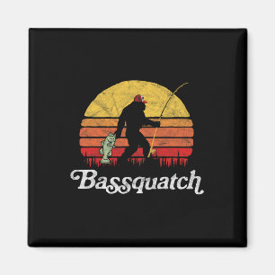 Bquatch! Grappige Bigfoot Vissen Outdoor Retro  Magneet