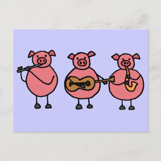 BR- 3 briefkaart voor kleine muzikale varkens (Voorkant)