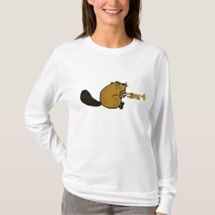 BR- Beaver die het Shirt van de Trumpet speelt