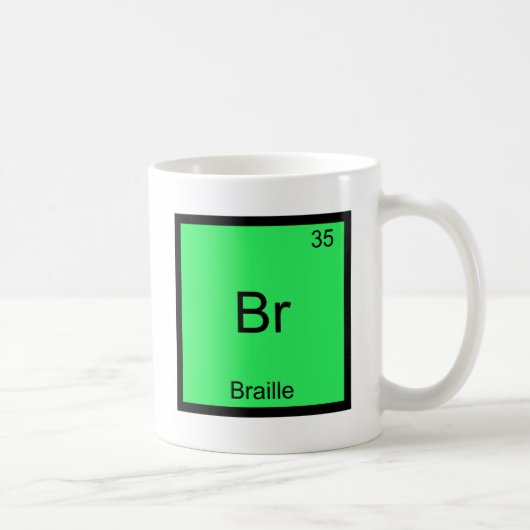 Br - Braille Funny Chemistry Element Symbol T-shir Koffiemok (Rechts)