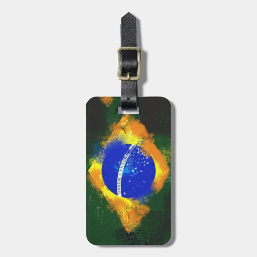 BR Brasil braziliaanse vlag Bagagelabel (Voorkant verticaal)