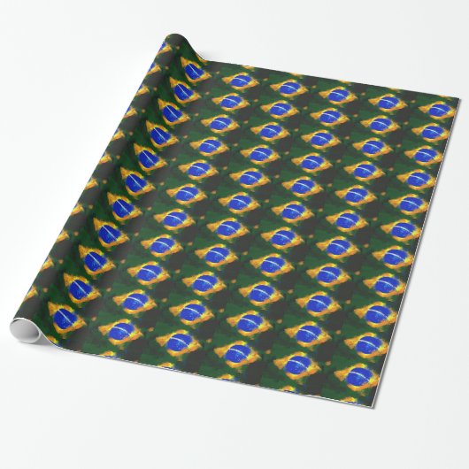 BR Brasil braziliaanse vlag Cadeaupapier (Uitgerold)