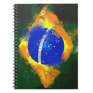 BR Brasil braziliaanse vlag Notitieboek