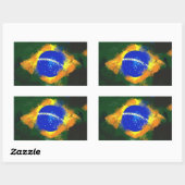 BR Brasil braziliaanse vlag Rechthoekige Sticker (Vel)