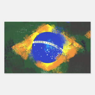 BR Brasil braziliaanse vlag Rechthoekige Sticker