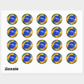 BR Brasil braziliaanse vlag Ronde Sticker (Vel)