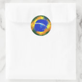 BR Brasil braziliaanse vlag Ronde Sticker (Tas)