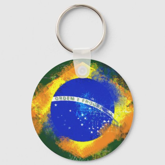BR Brasil braziliaanse vlag Sleutelhanger (Voorkant)