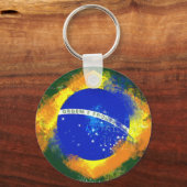 BR Brasil braziliaanse vlag Sleutelhanger (Voorkant)