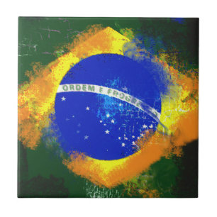 BR Brasil braziliaanse vlag Tegeltje