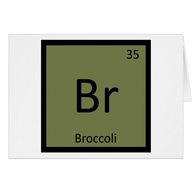 Br - Broccoli Plantaardige chemie Periodieke Tabel (Voorkant Horizontaal)