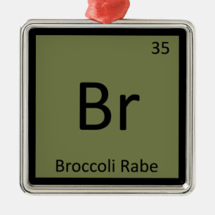 Br - Broccoli Rabe Groente Chemie Symbool Metalen Ornament