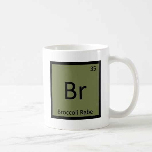 Br - Broccoli Rabe Vegetable Chemistry Symbol Koffiemok (Rechts)