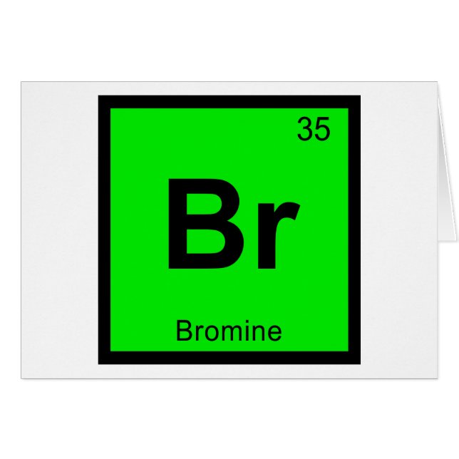 Br - Broombromie Periodiek Systeem Symbool (Voorkant Horizontaal)