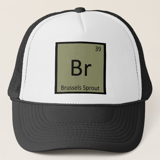 Br - Brussels Sprout Vegetable Chemistry Symbol Trucker Pet (Voorkant)