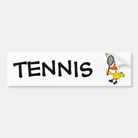 BR - Funny Duck Plays Tennis Bumpersticker (Voorkant)