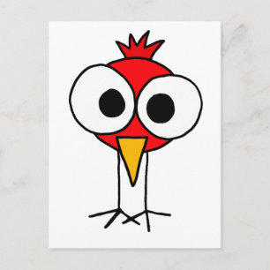 BR - Funny Redbird Cartoon Briefkaart