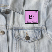 Br - Konijn Grappige Chemie Elementsymbool T Vierkante Button 5,1 Cm (In situ)