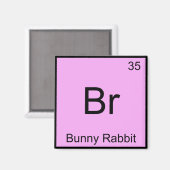 Br - Konijn Konijn Grappig Chemie Elementsymbool T Magneet (Voorkant / Achterkant)