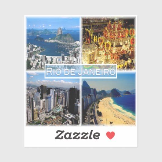 BR Rio de Janeiro - strand van Botafogo - Carnival Sticker (Vel)