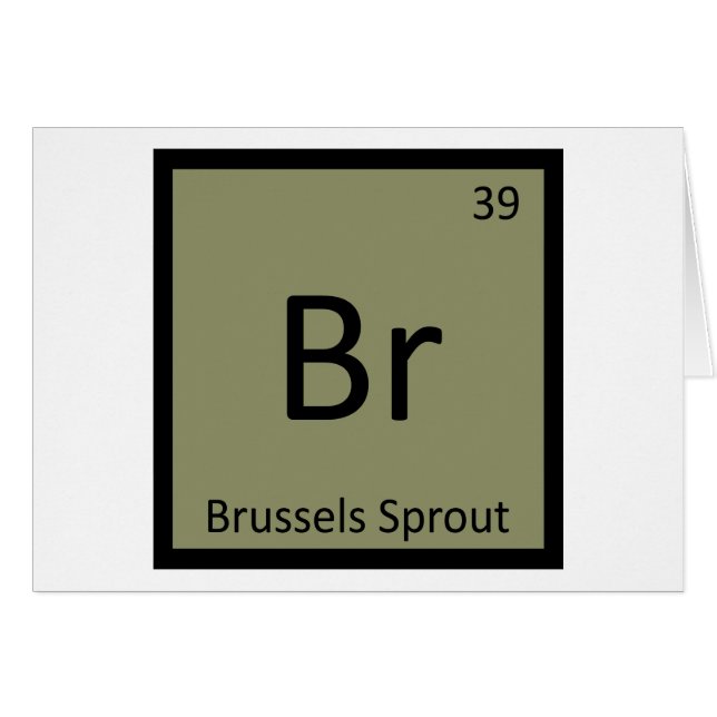 Br - Spruitkool Groente Chemie Symbool (Voorkant Horizontaal)