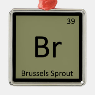 Br - Spruitkool Groente Chemie Symbool Metalen Ornament