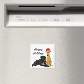 BR- Zwart lab en Greyhound Kerstmagneet Magneet (Insitu (Vaatwasser))