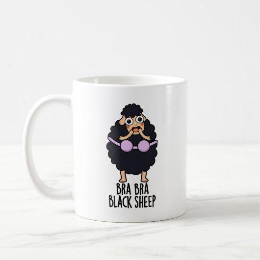 Bra-bra Black Sheep Funny Animal Pun Koffiemok (Links)