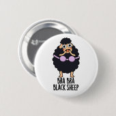 Bra-bra Zwarte Schaap Grappige Dieren Punt  Ronde Button 5,7 Cm (Voorkant /achterkant)