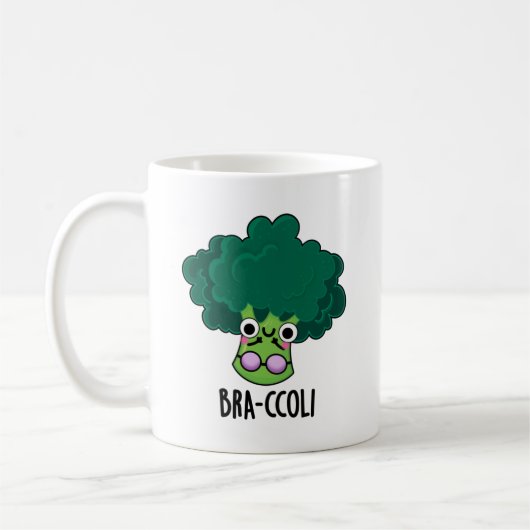 Bra-ccoli Funny Veggie Broccoli Bra Pun Koffiemok (Links)
