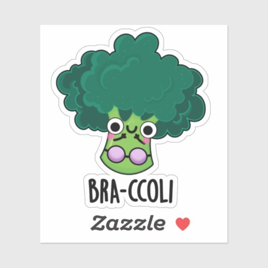 Bra-ccoli Funny Veggie Broccoli Bra Pun Sticker (Vel)
