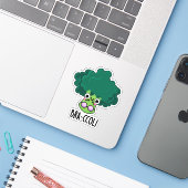 Bra-ccoli Funny Veggie Broccoli Bra Pun Sticker (Laptop met iPhone)
