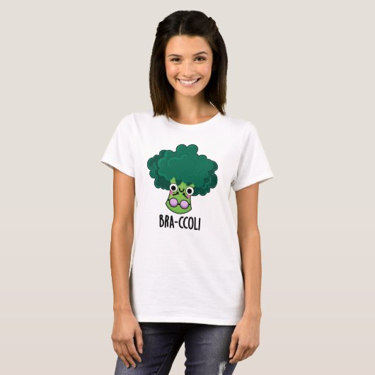 Bra-ccoli Funny Veggie Broccoli Bra Pun T-shirt (Voorkant volledig)